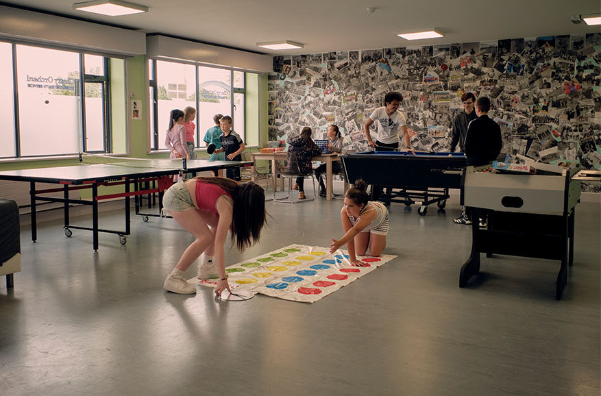 Children playing in community activity room